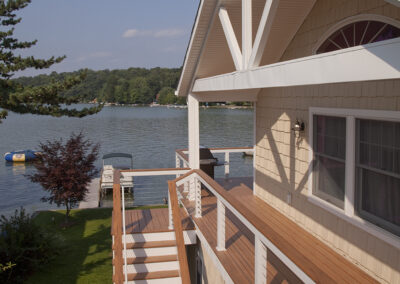 Lake Pocotopaug house exterior with lake view