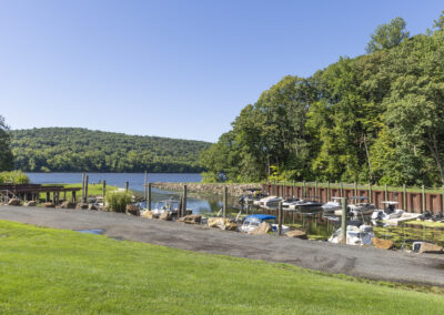 River’s Edge at Saint Clements Marina, view of boat slips
